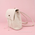 White Cute Custom Color Logo Sherpa Lamb Wool PU Winter Backpack Lady Girl Tote Bag